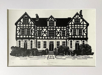The Grange, Thurston, Suffolk. Limited Edition Linocut Print by The Rik Barwick Studio