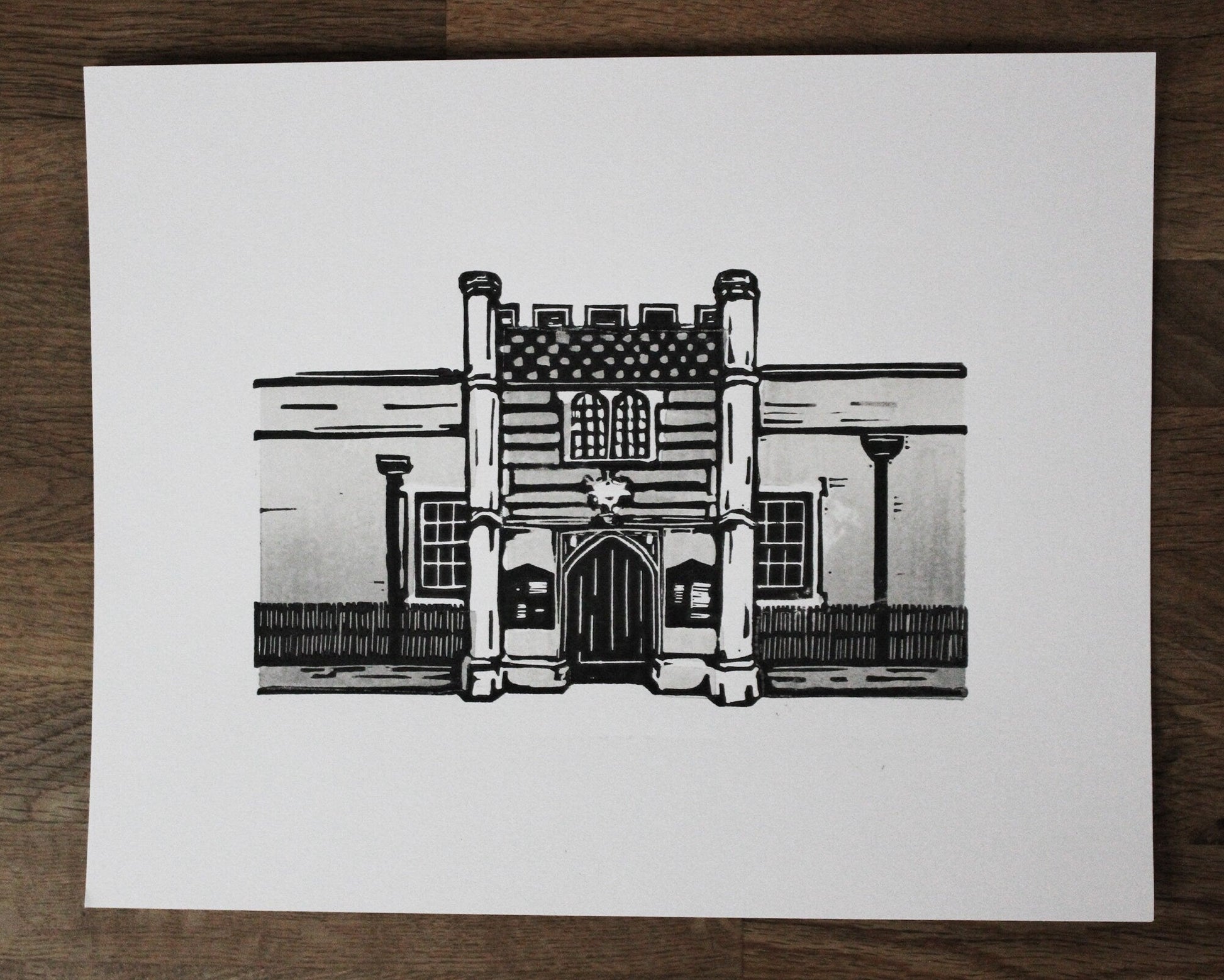 The Guildhall, Bury St Edmunds. Limited Edition Linocut  Print by The Rik Barwick Studio