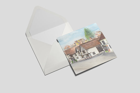 The Sun-Kissed Swan, Lavenham - Greetings Card by The Rik Barwick Studio